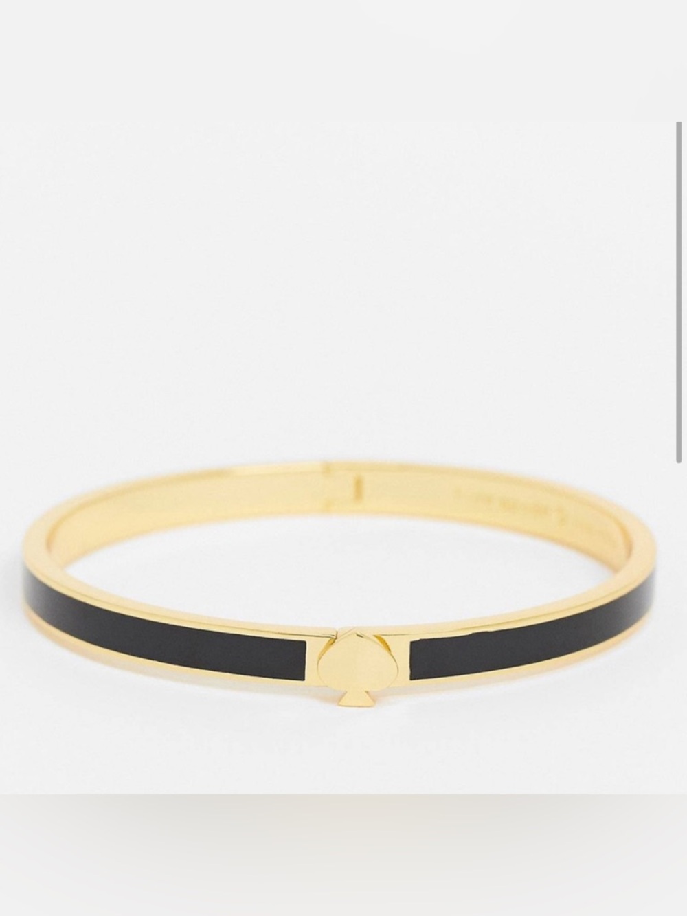 Gold and Black Enamel Women's Bangle Bracelet